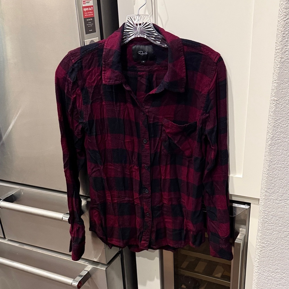 Rails Red and Black Plaid Button Down Shirt